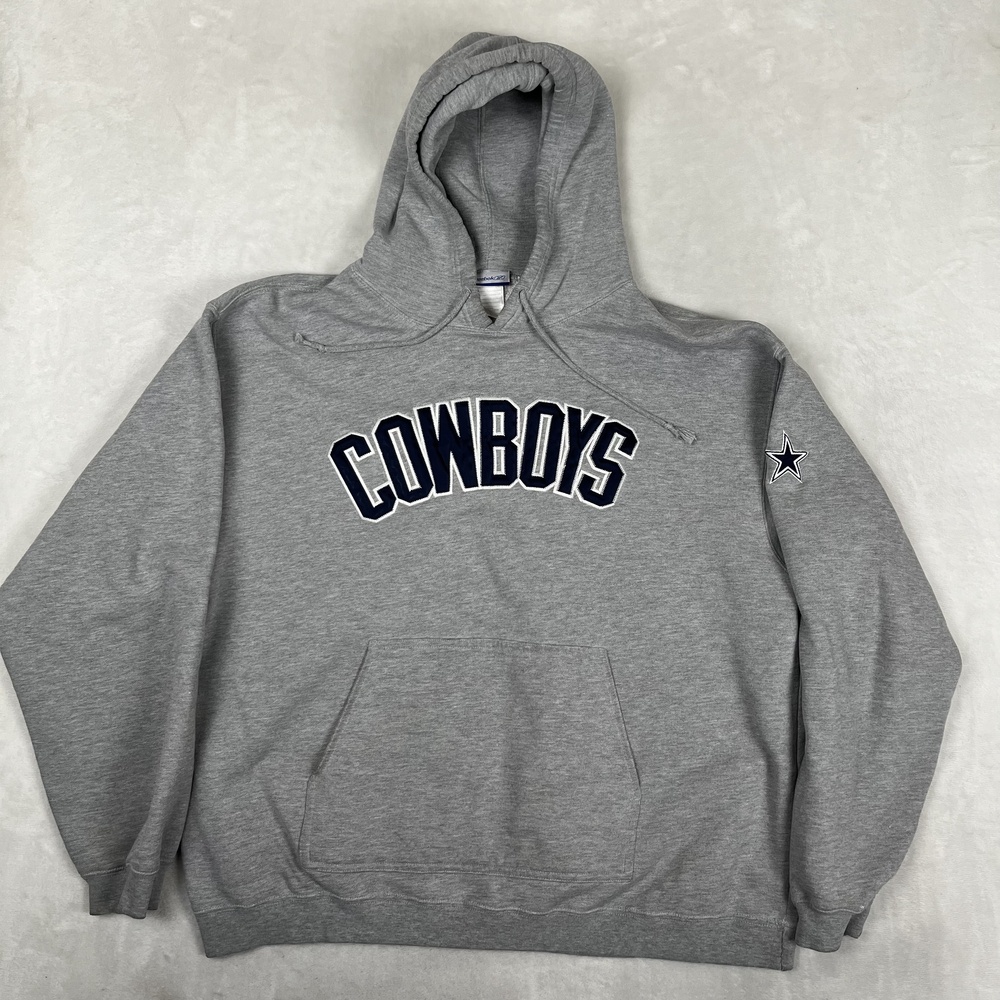 Vintage Dallas Cowboys Hoodie Sweatshirt Mens XL Gray NFL Football Reebok Y2K